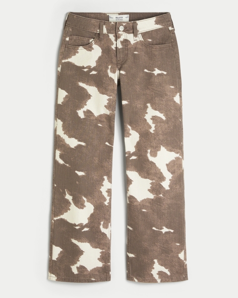 Женские джинсы Hollister Low-Rise Cow Print Baggy Jeans