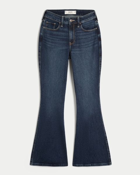 Женские джинсы Hollister Curvy High-Rise Dark Wash Flare Jeans