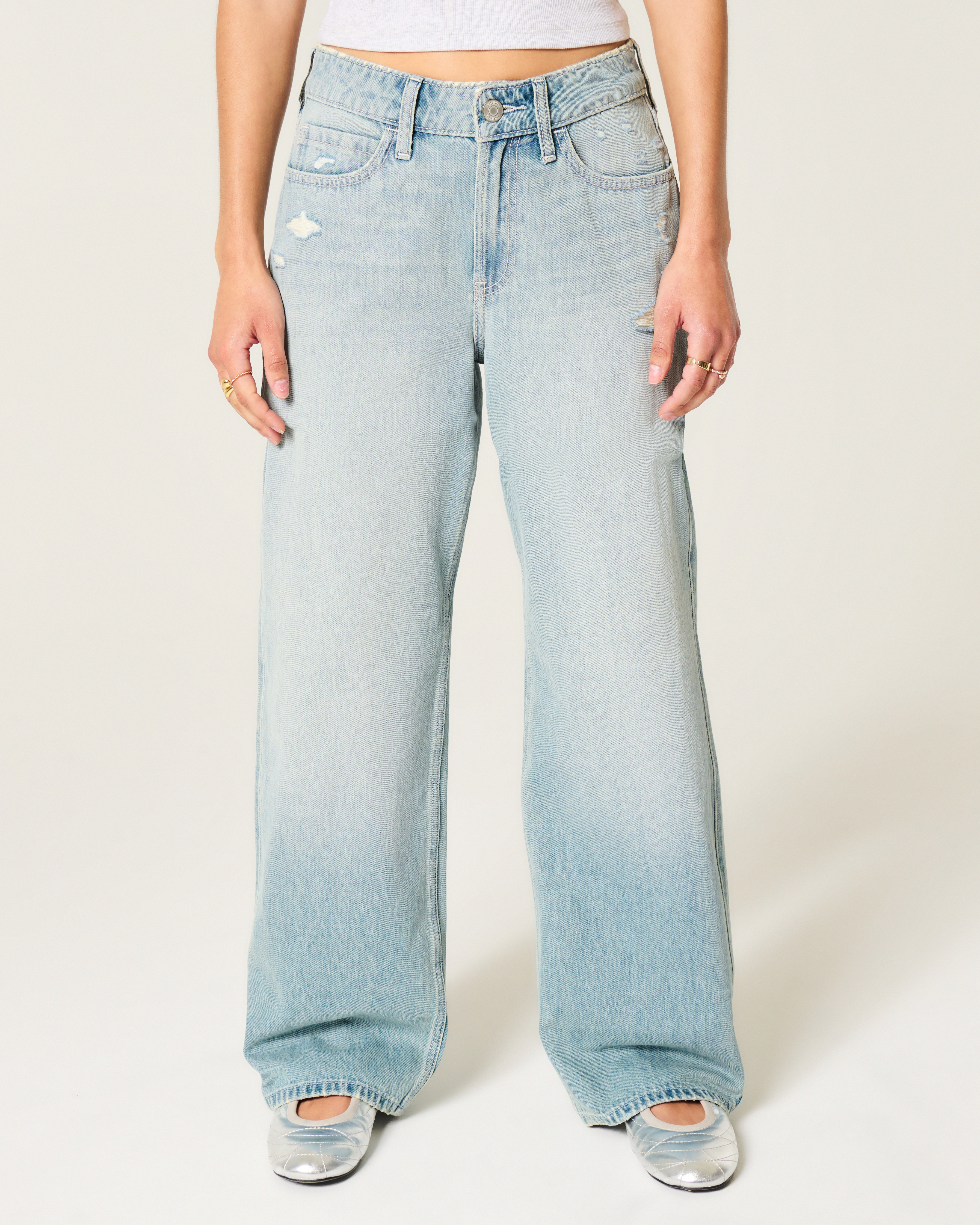 Женские джинсы Hollister High-Rise Medium Wash Baggy Jeans — фото 3
