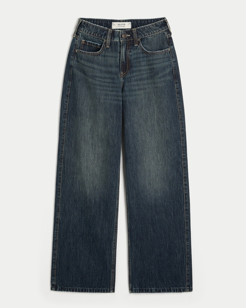 Женские джинсы Hollister High-Rise Ripped Medium Wash Baggy Jeans