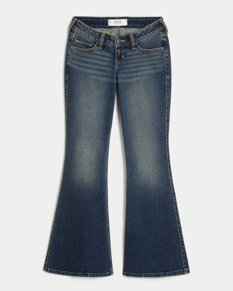 Женские джинсы Hollister Ultra Low-Rise Medium Wash Flare Jeans