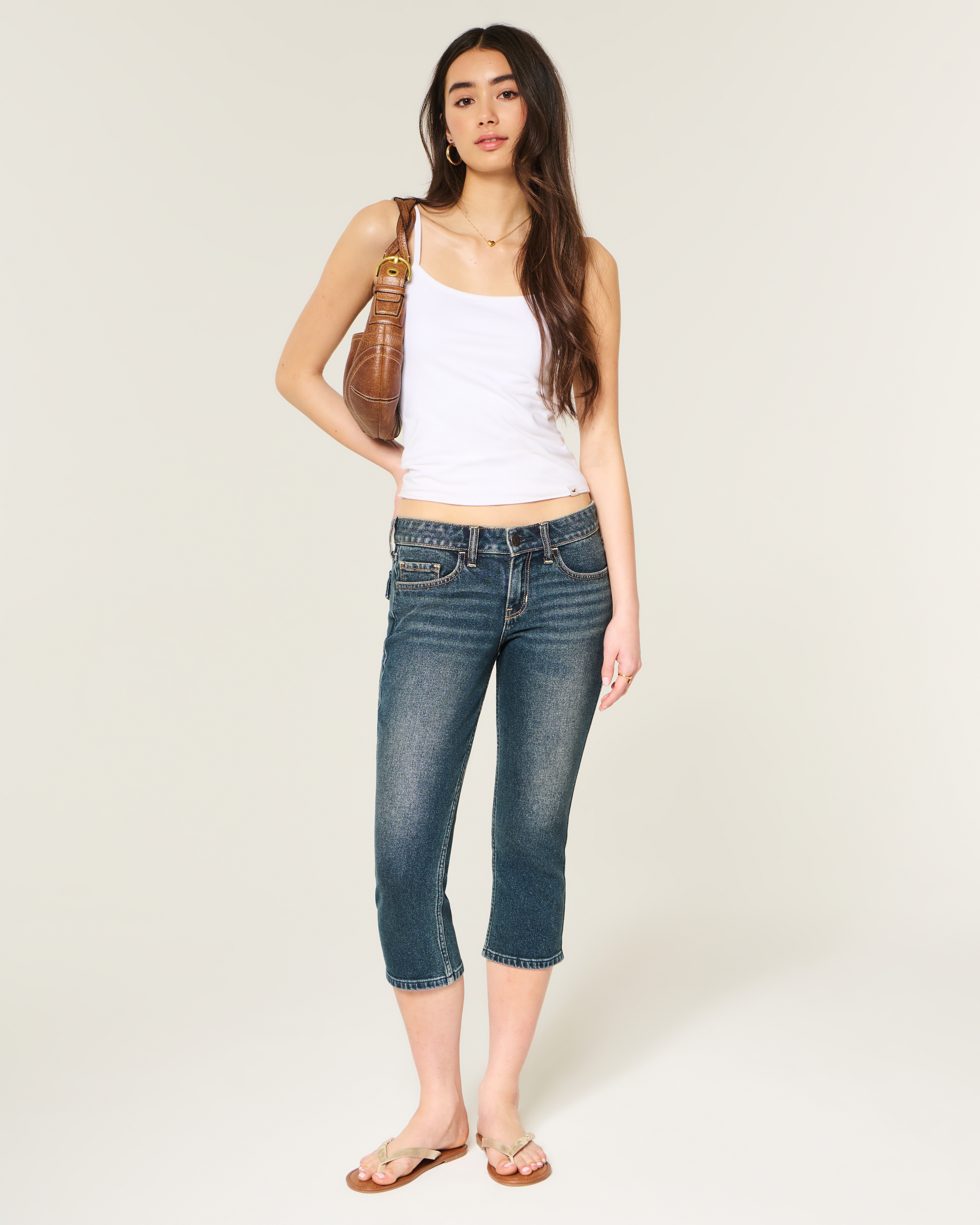 Женские джинсы Hollister Low-Rise Dark Wash Capri Jeans — фото 2