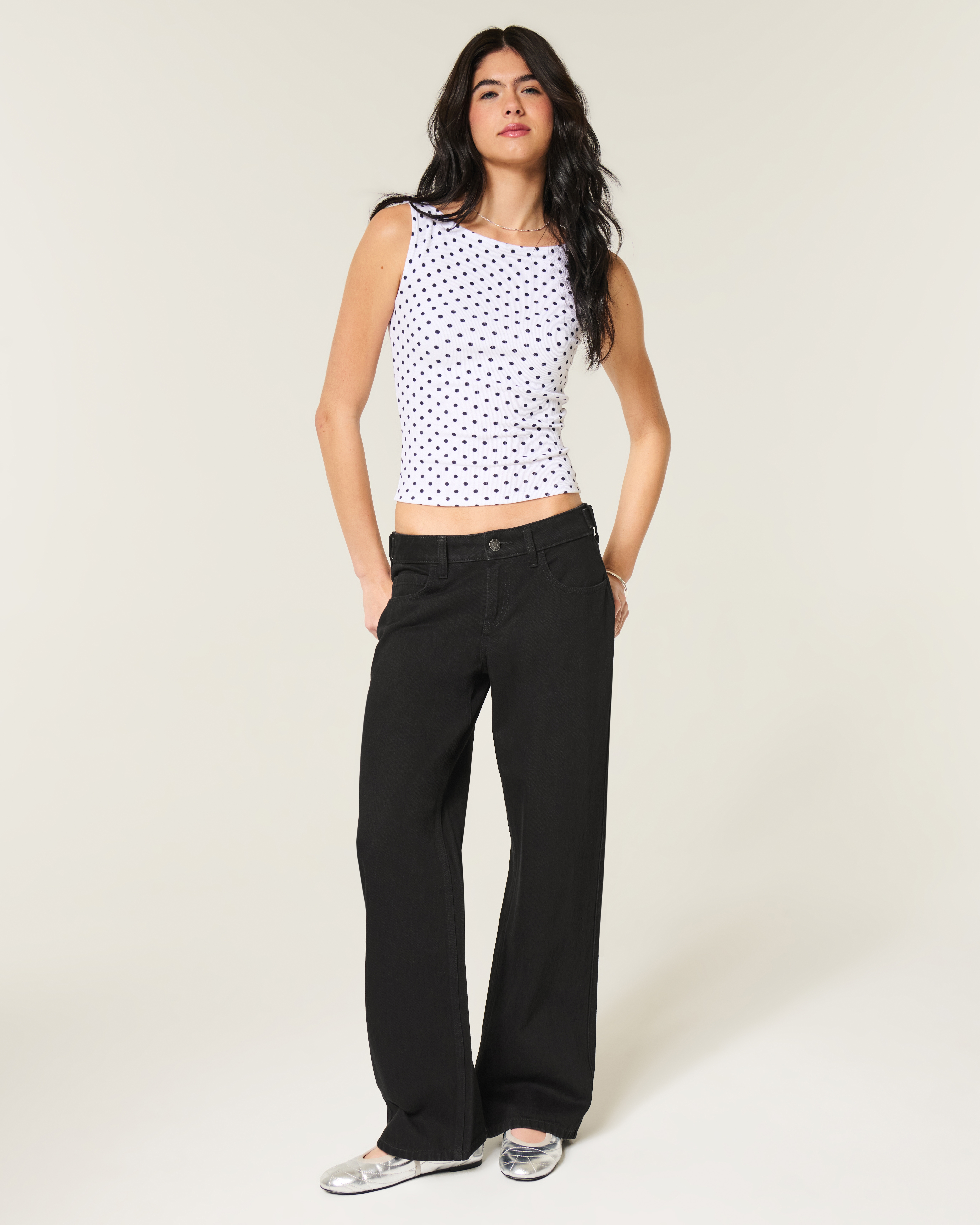 Женские джинсы Hollister Andi Adjustable Waist Low-Rise Baggy Jeans — фото 2