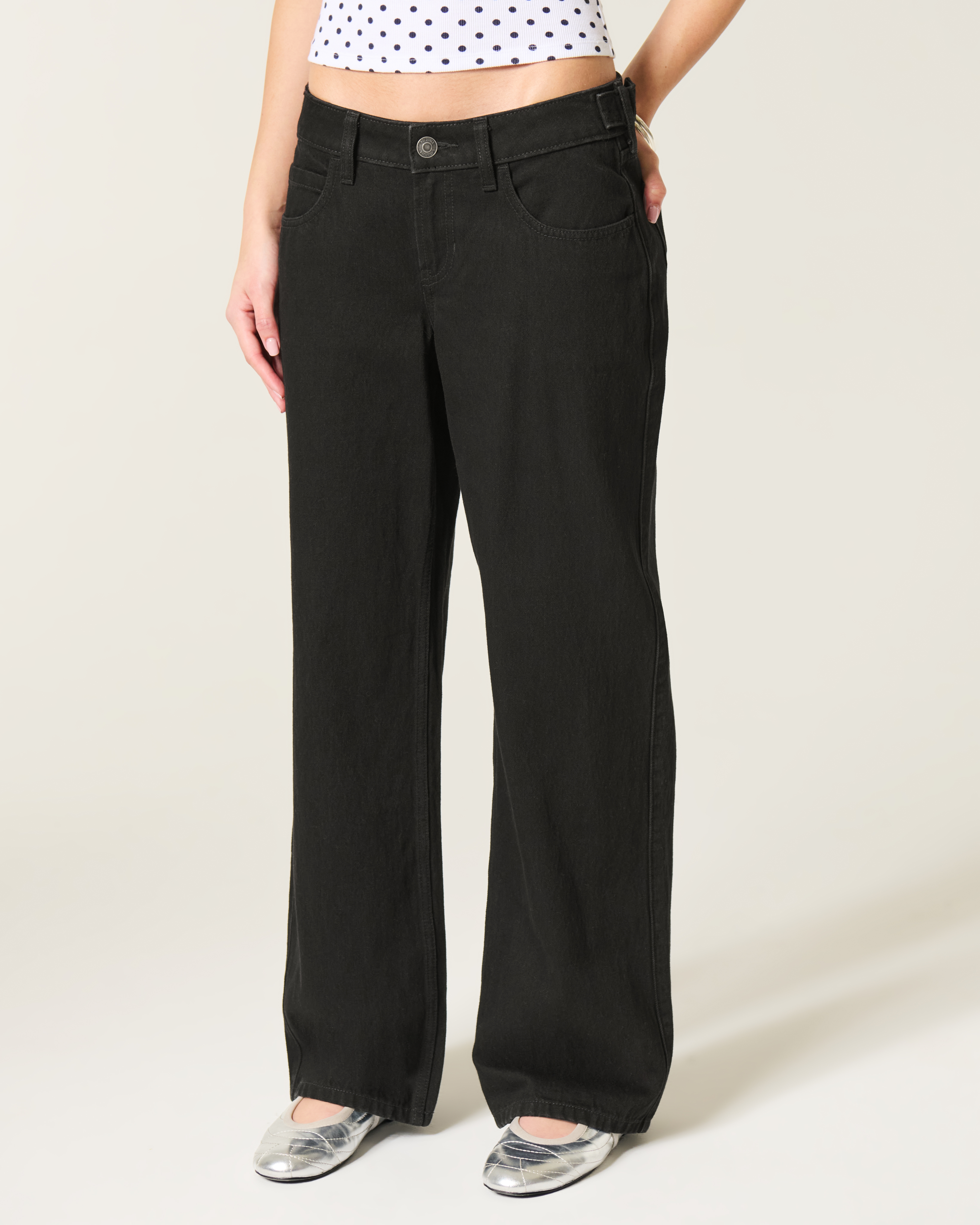 Женские джинсы Hollister Andi Adjustable Waist Low-Rise Baggy Jeans — фото 3