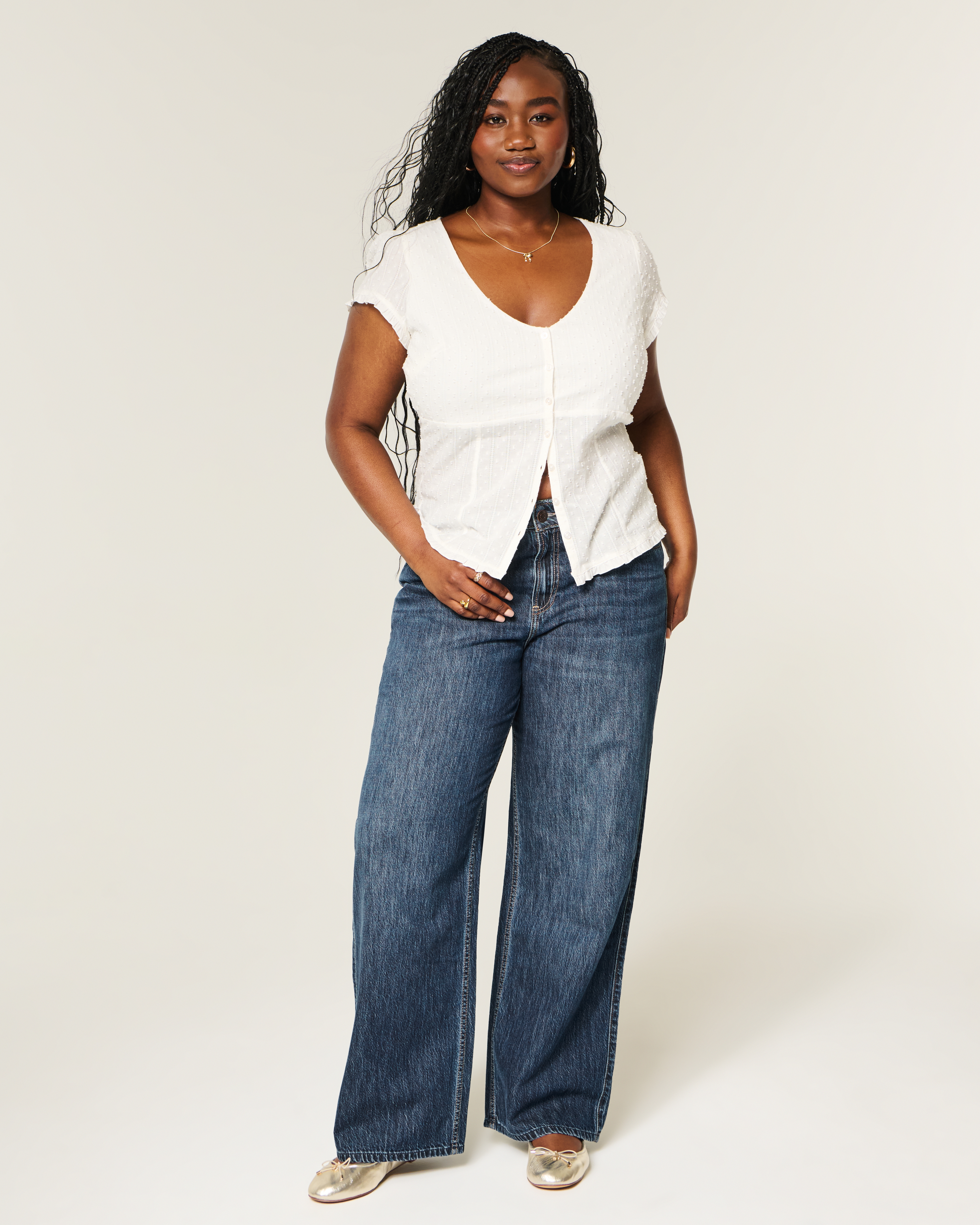 Женские джинсы Hollister High-Rise Light Wash Lightweight Baggy Jeans — фото 2