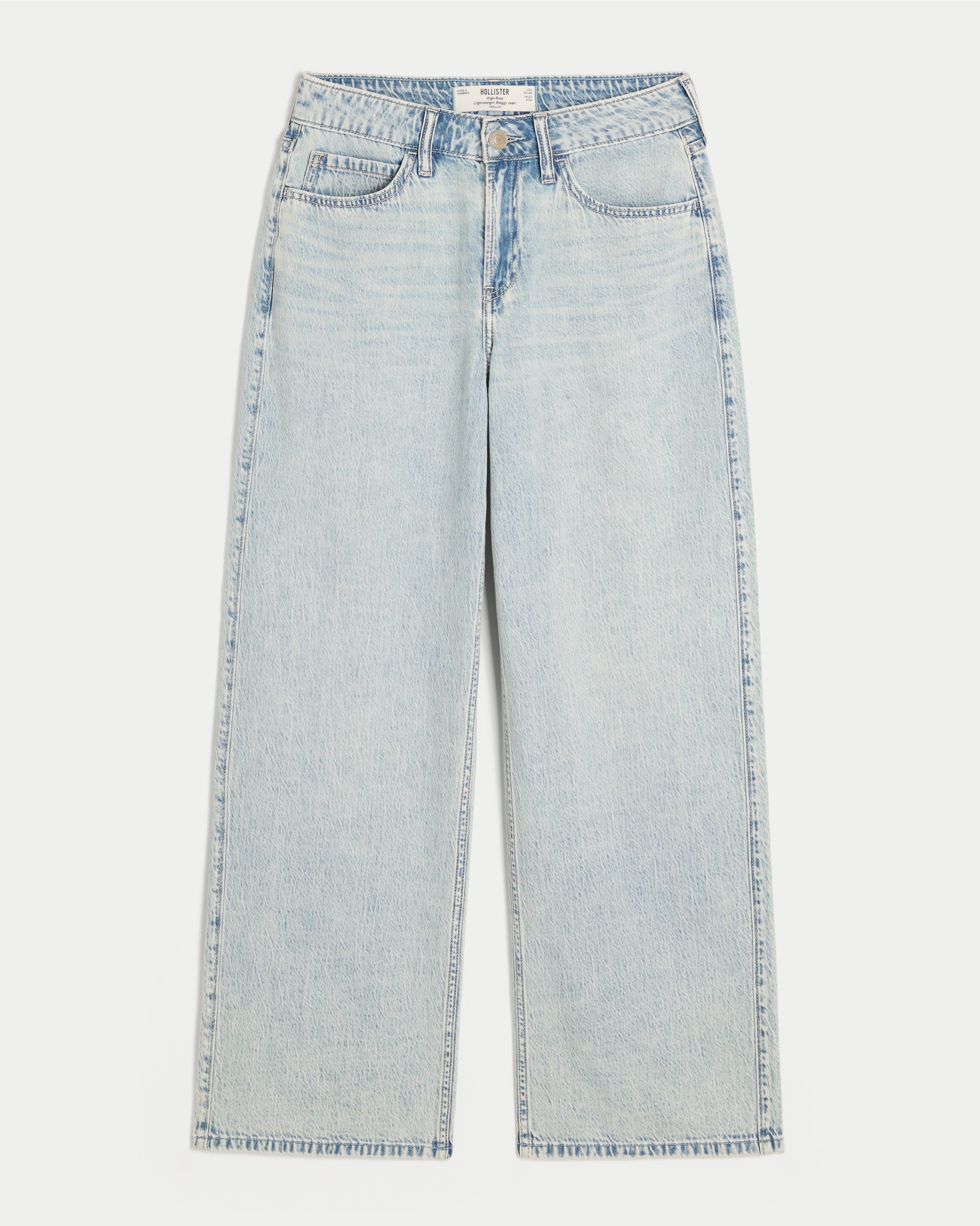 Женские джинсы Hollister High-Rise Light Wash Lightweight Baggy Jeans