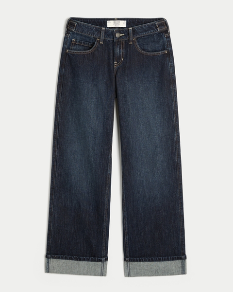 Женские джинсы Hollister Andi Adjustable Waist Low-Rise Ripped Light Wash Baggy Jeans
