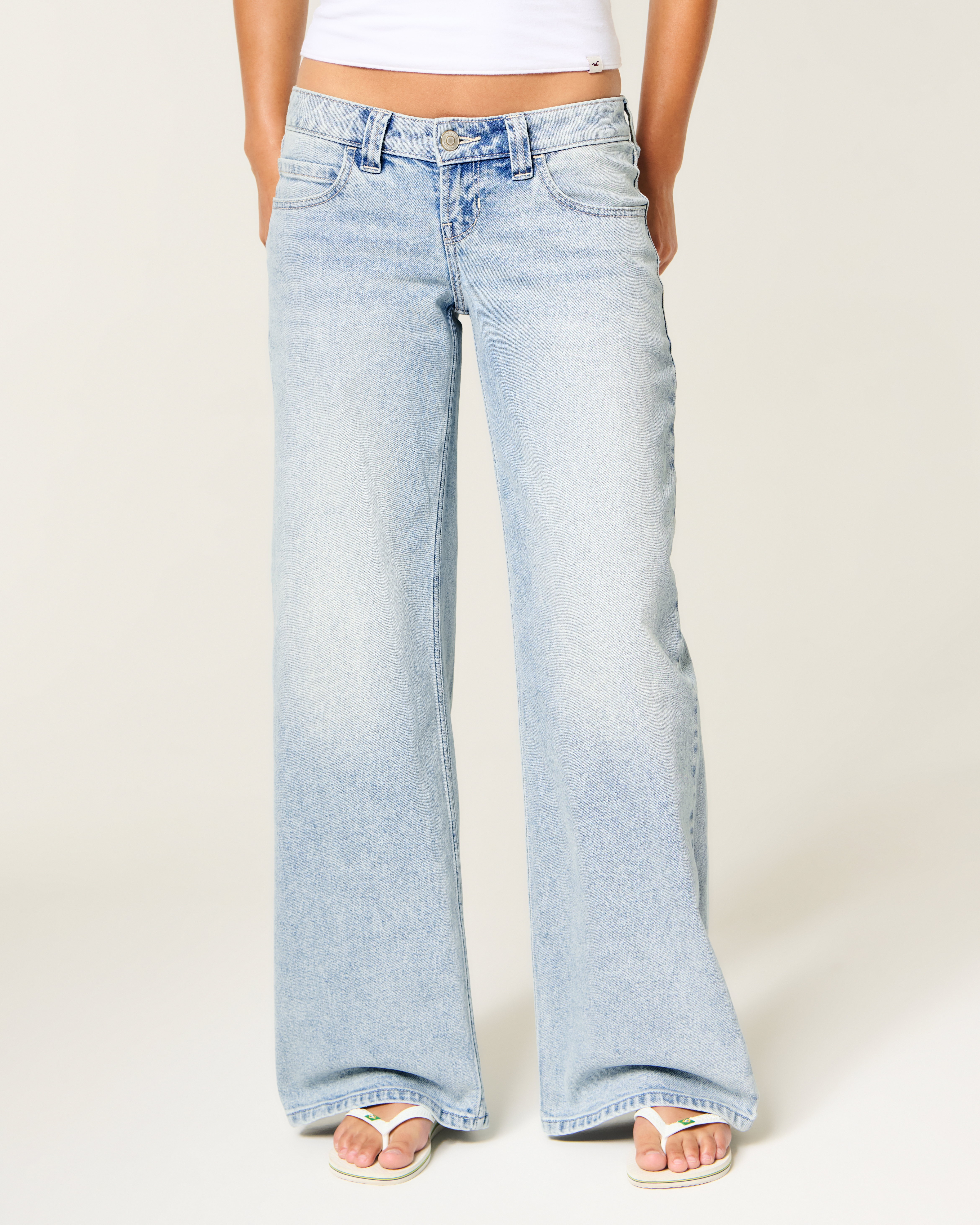 Женские джинсы Hollister Andi Adjustable Waist Ultra Low-Rise Medium Wash Super Baggy Jeans — фото 3
