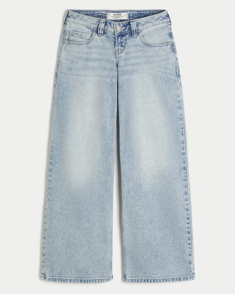 Женские джинсы Hollister Andi Adjustable Waist Ultra Low-Rise Medium Wash Super Baggy Jeans