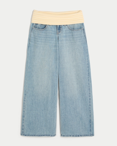 Женские джинсы Hollister Ultra Low-Rise Foldover Waist Super Baggy Jeans