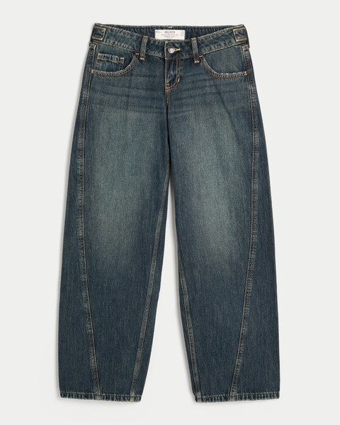Женские джинсы Hollister Andi Adjustable Waist Ultra Low-Rise Distressed Barrel Jeans