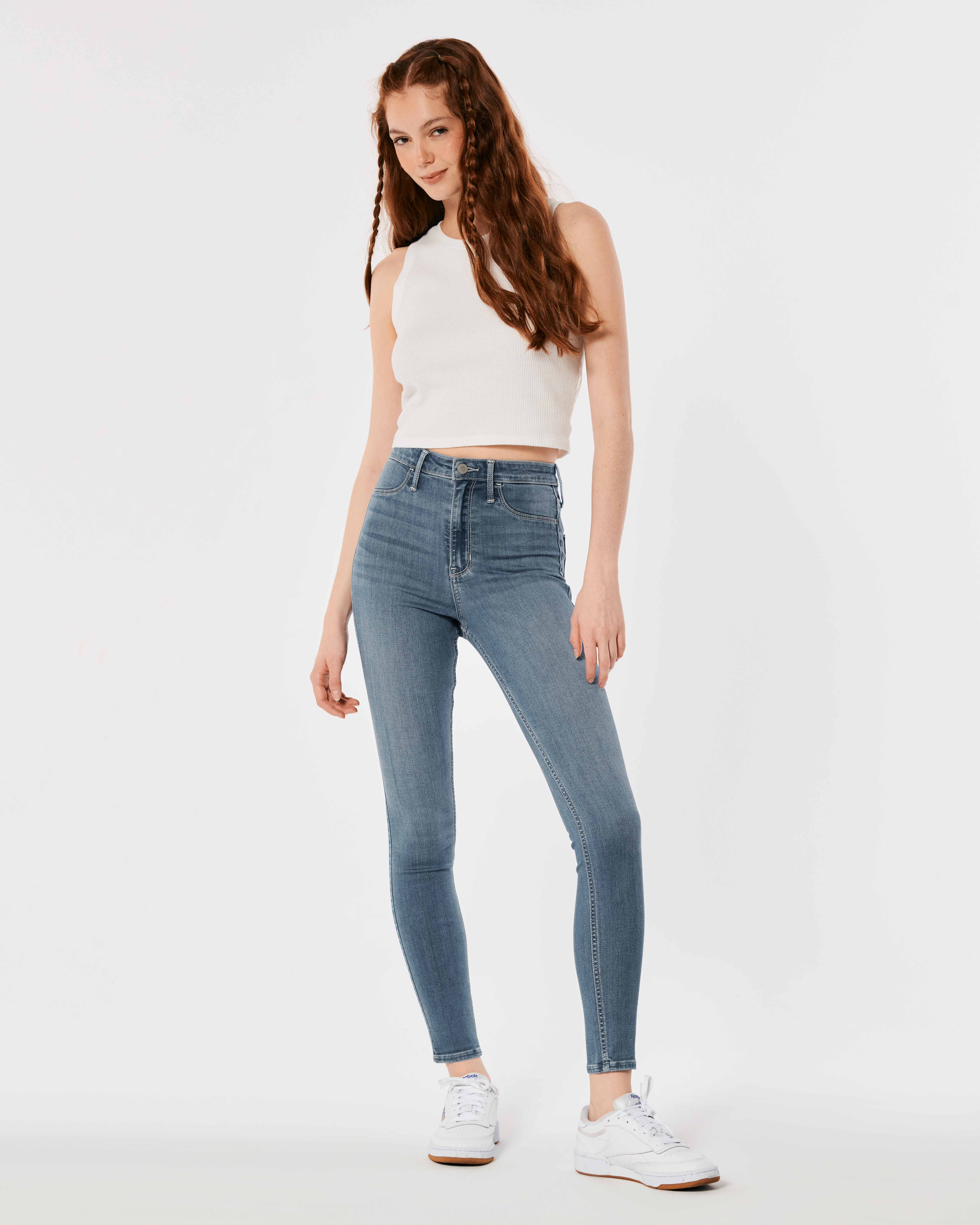 high rise jean leggings