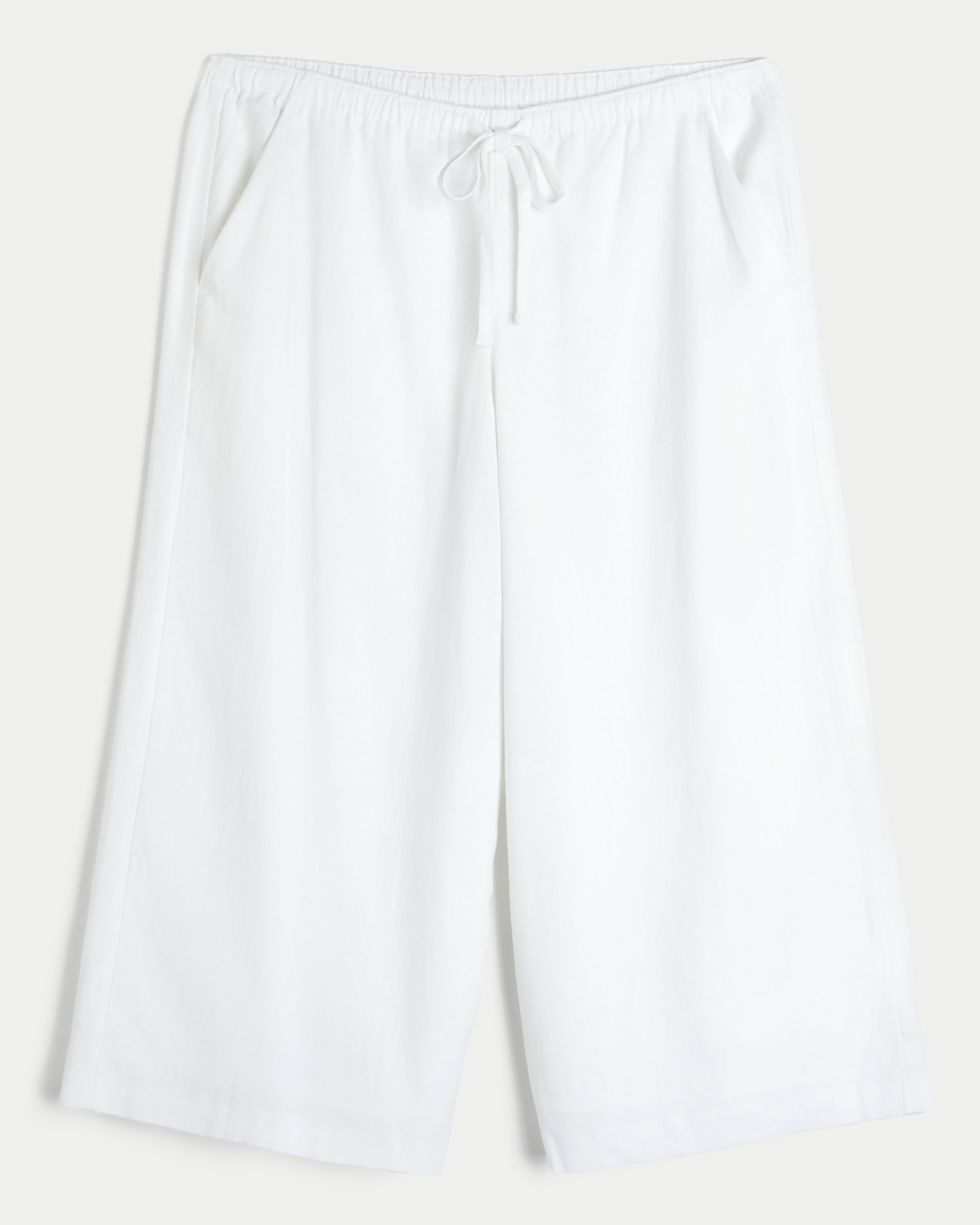Женские брюки Hollister Low-Rise Linen-Blend Baggy Capri, цвет: Белый