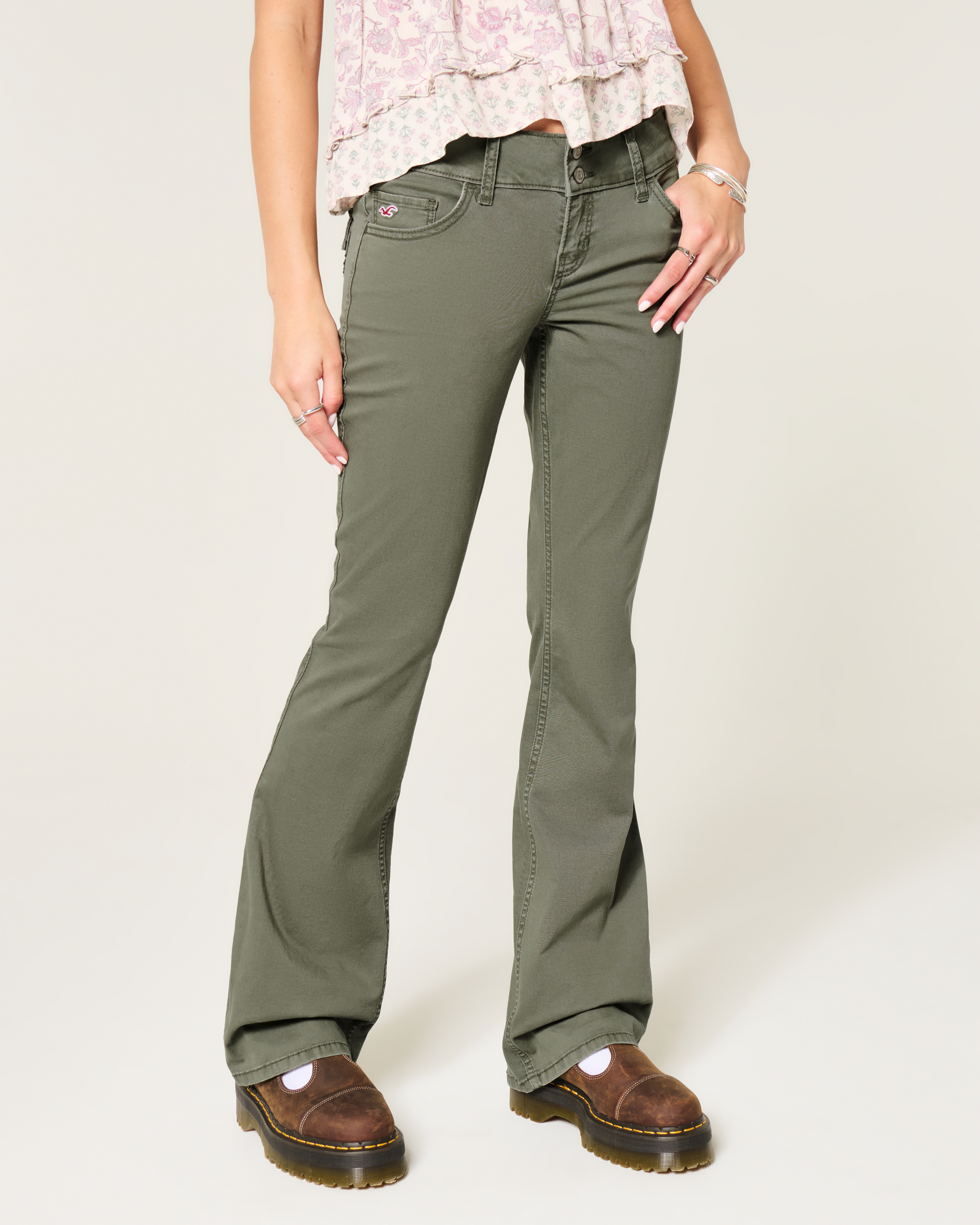Женские брюки Hollister Low-Rise Twill Bootcut Pants — фото 3