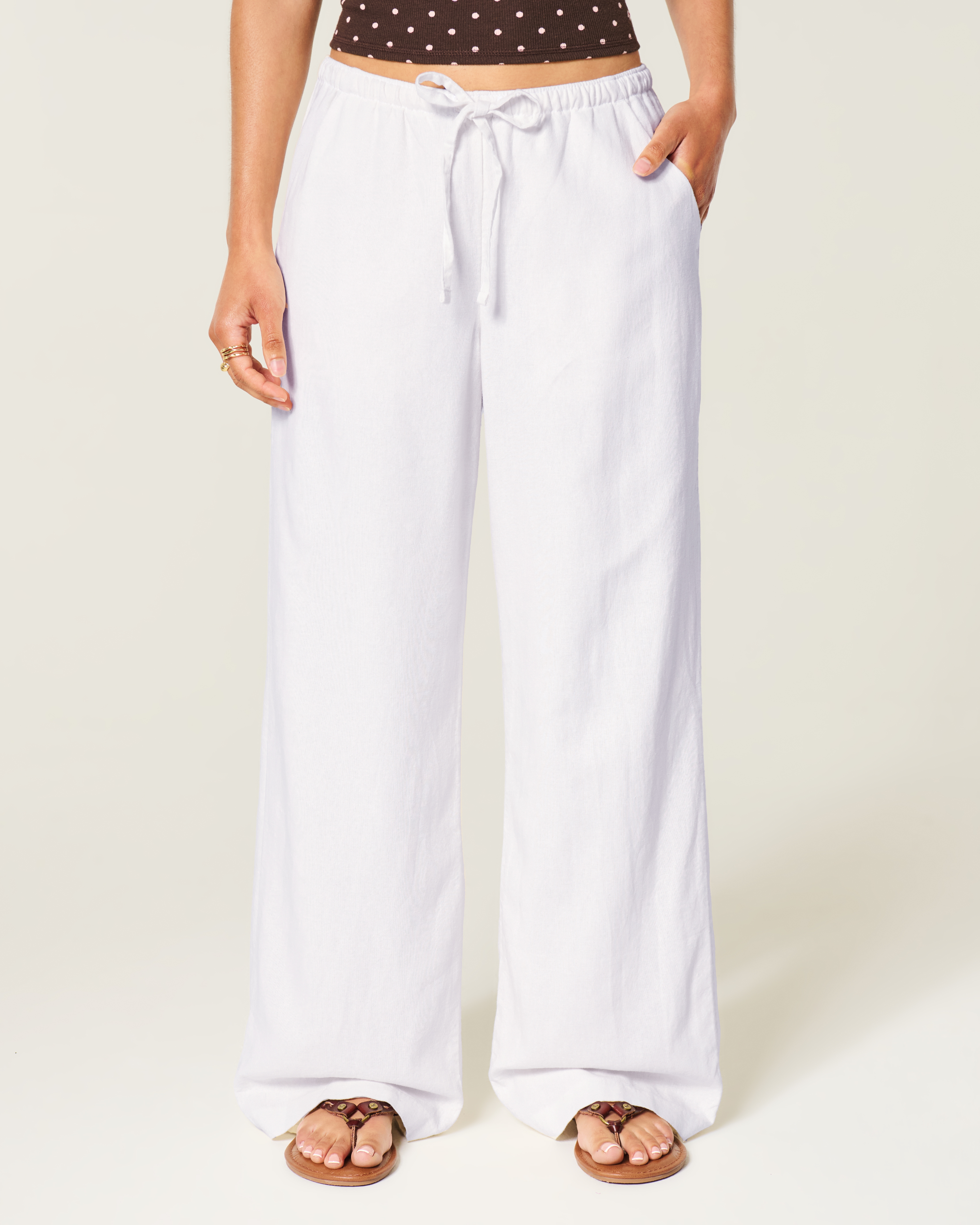 Женские брюки Hollister Linen-Blend Pull-On Pants — фото 3