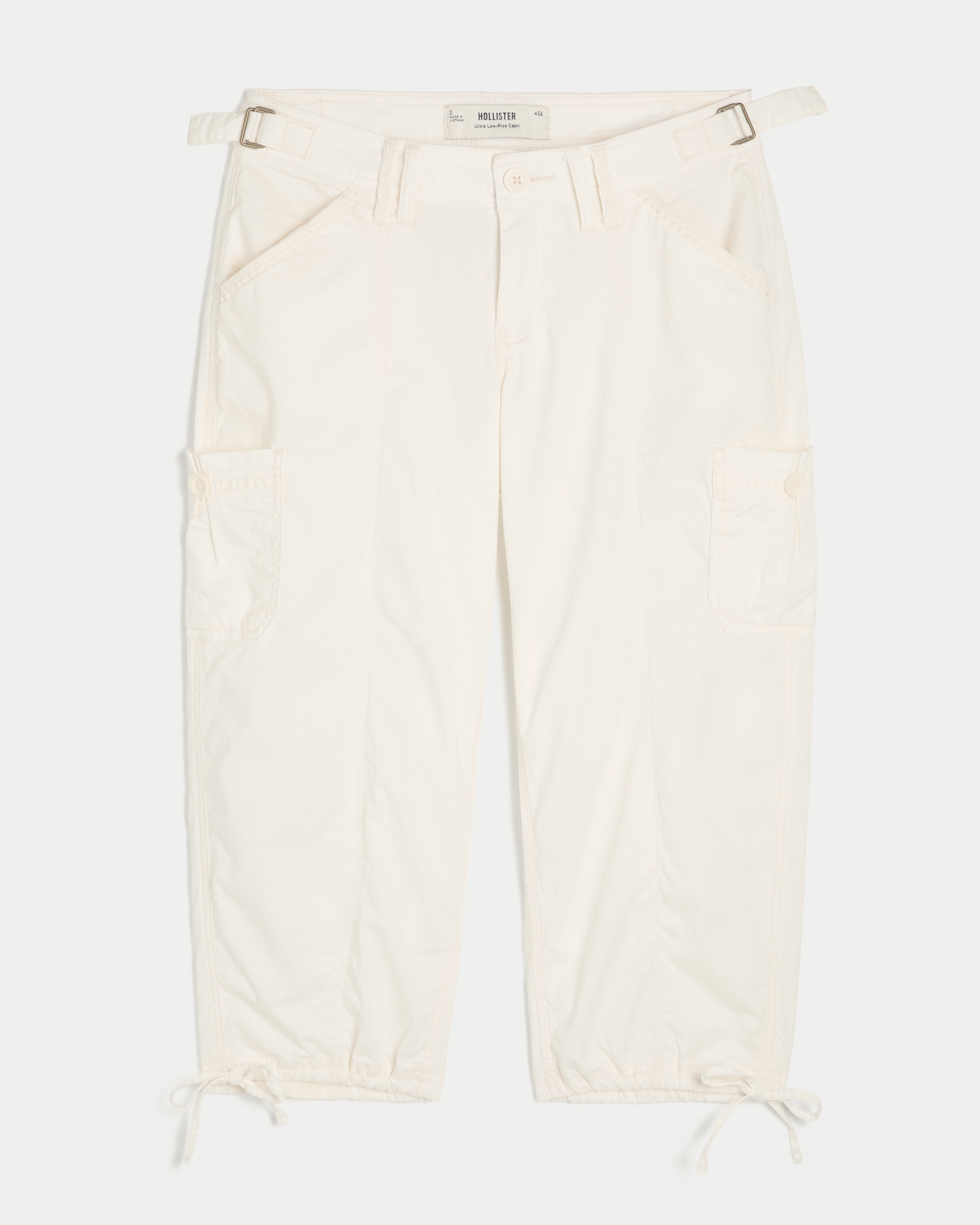 Женские брюки Hollister Andi Adjustable Waist Baggy Lace-Trim Capri Pants