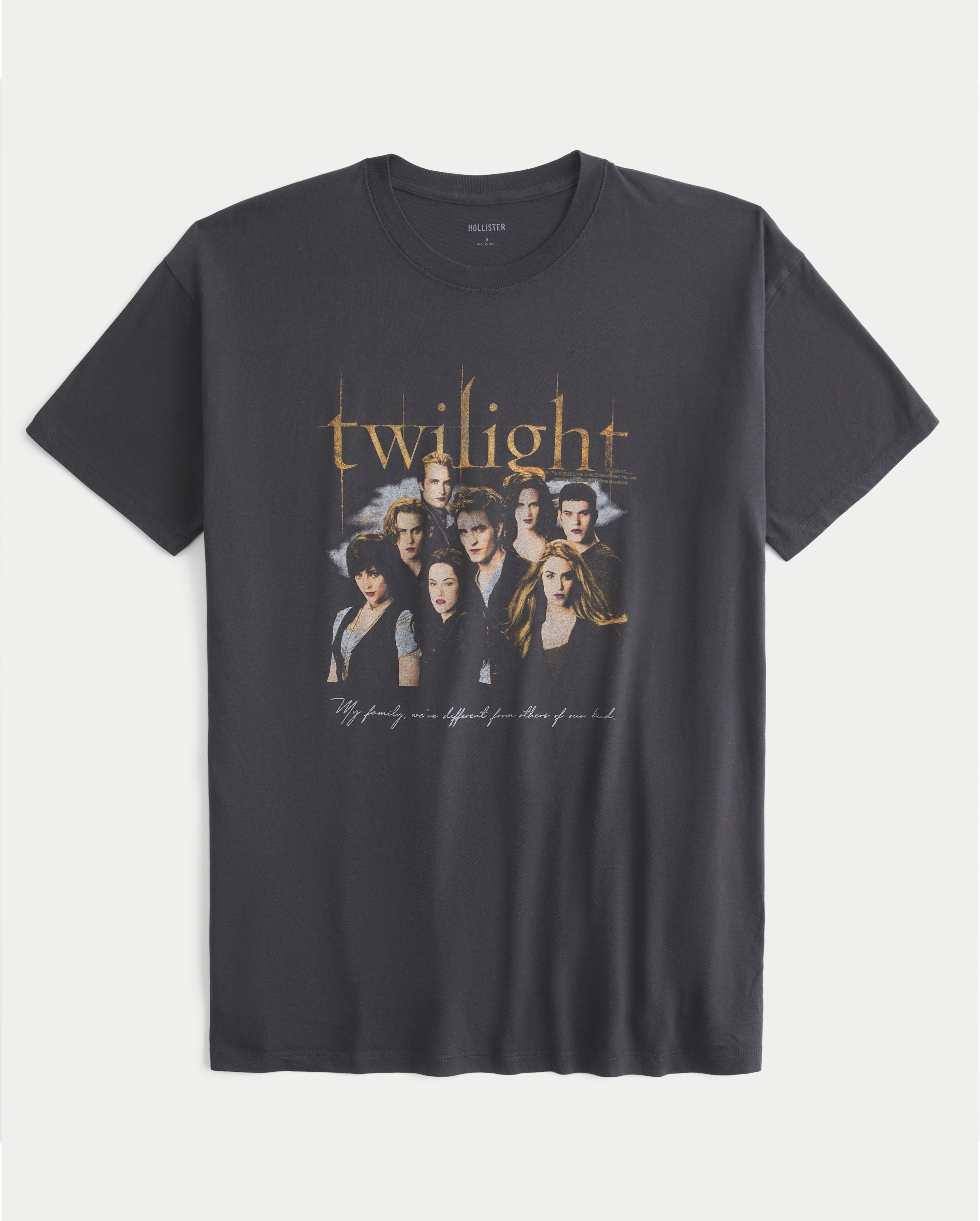 Женская футболка Hollister Oversized Twilight Graphic, цвет: Чёрный — фото 1