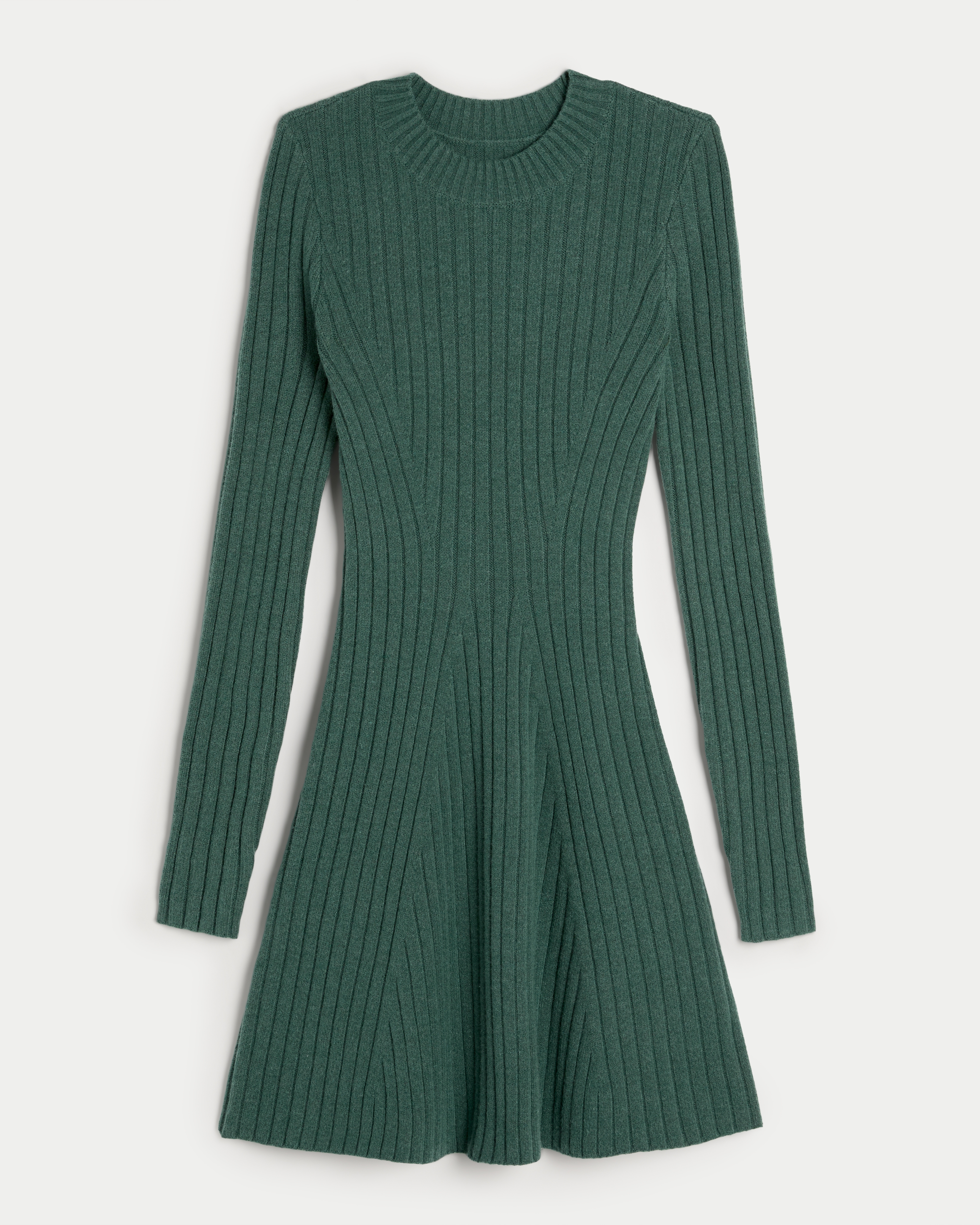 Женские платья Hollister Ribbed Skater Mini Sweater Dress