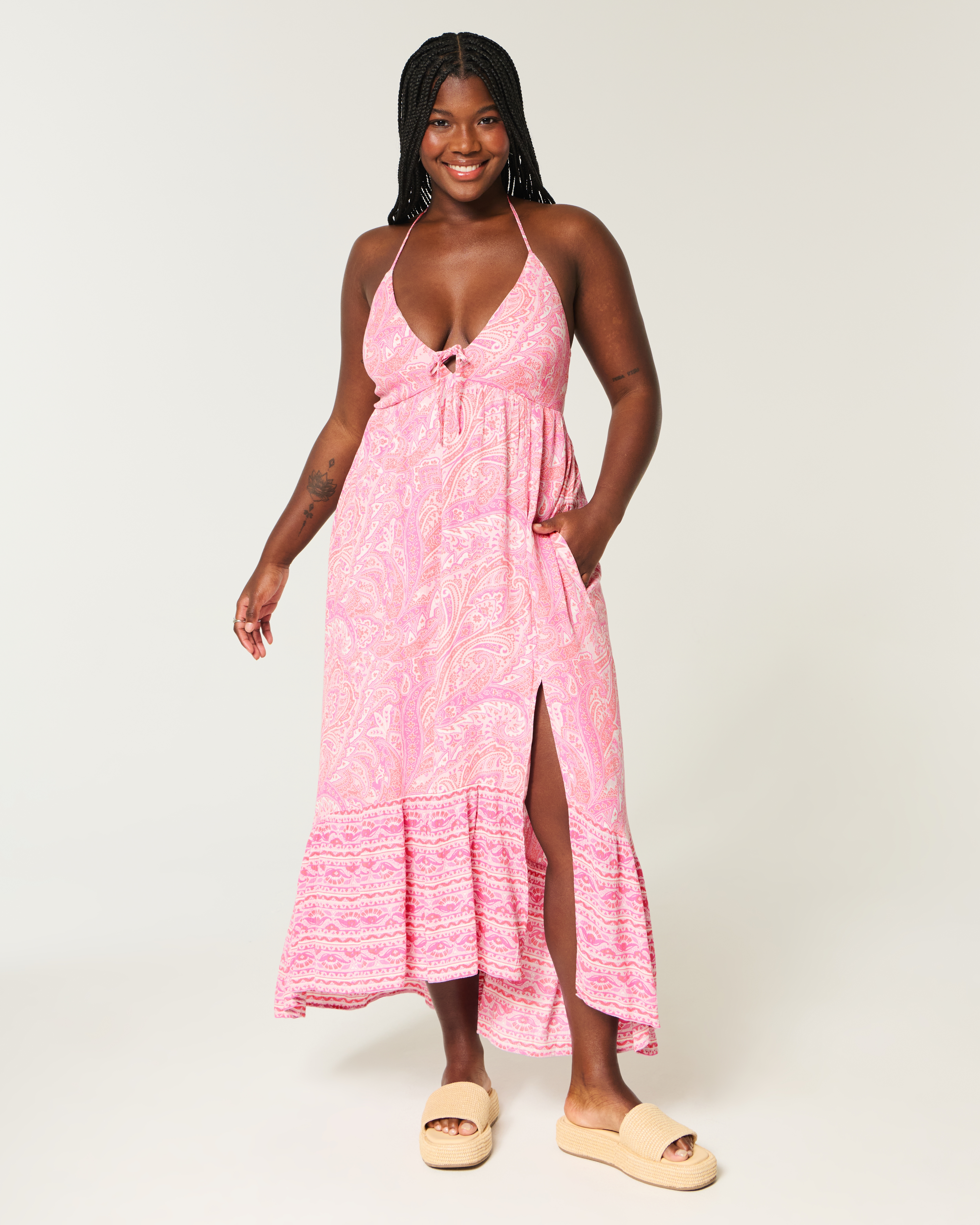 Женские платья Hollister Asymmetrical Hem Halter Maxi Dress — фото 3