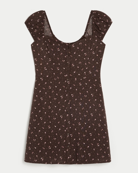Женские платья Hollister Short-Sleeve Button Front Mini Dress
