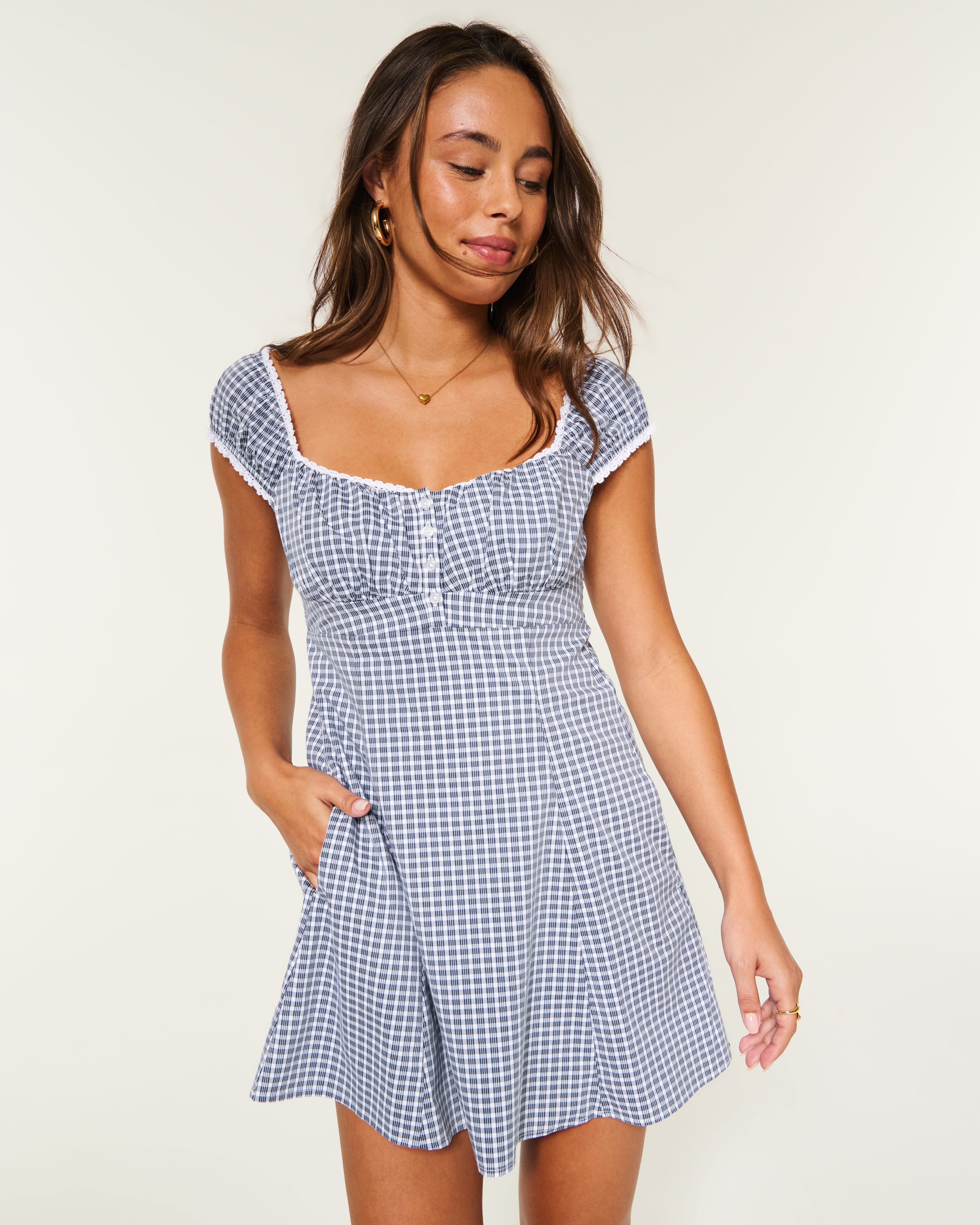 Женские платья Hollister Henley Shirt Mini Dress — фото 2