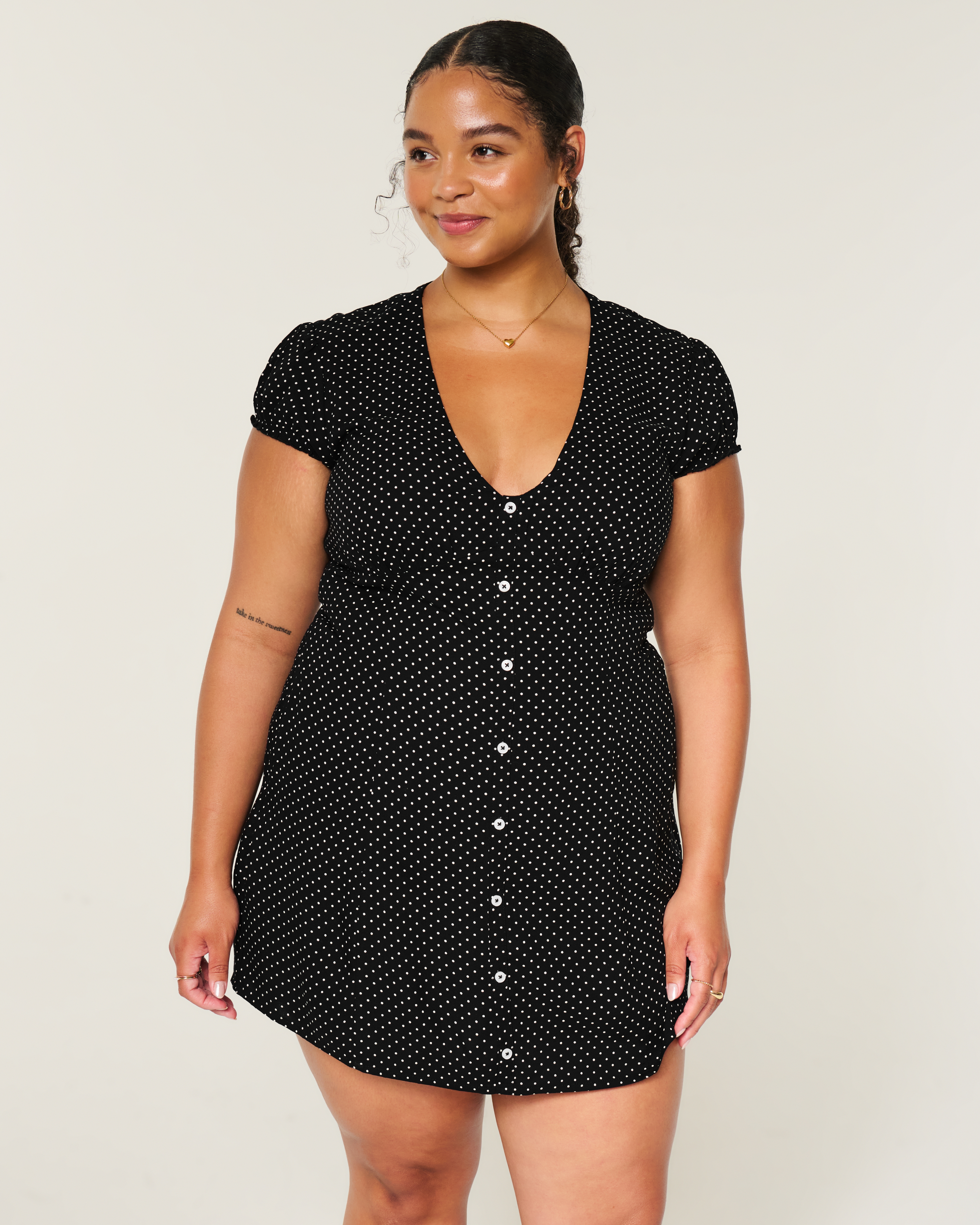 Женские платья Hollister Button Front Mini Dress — фото 2
