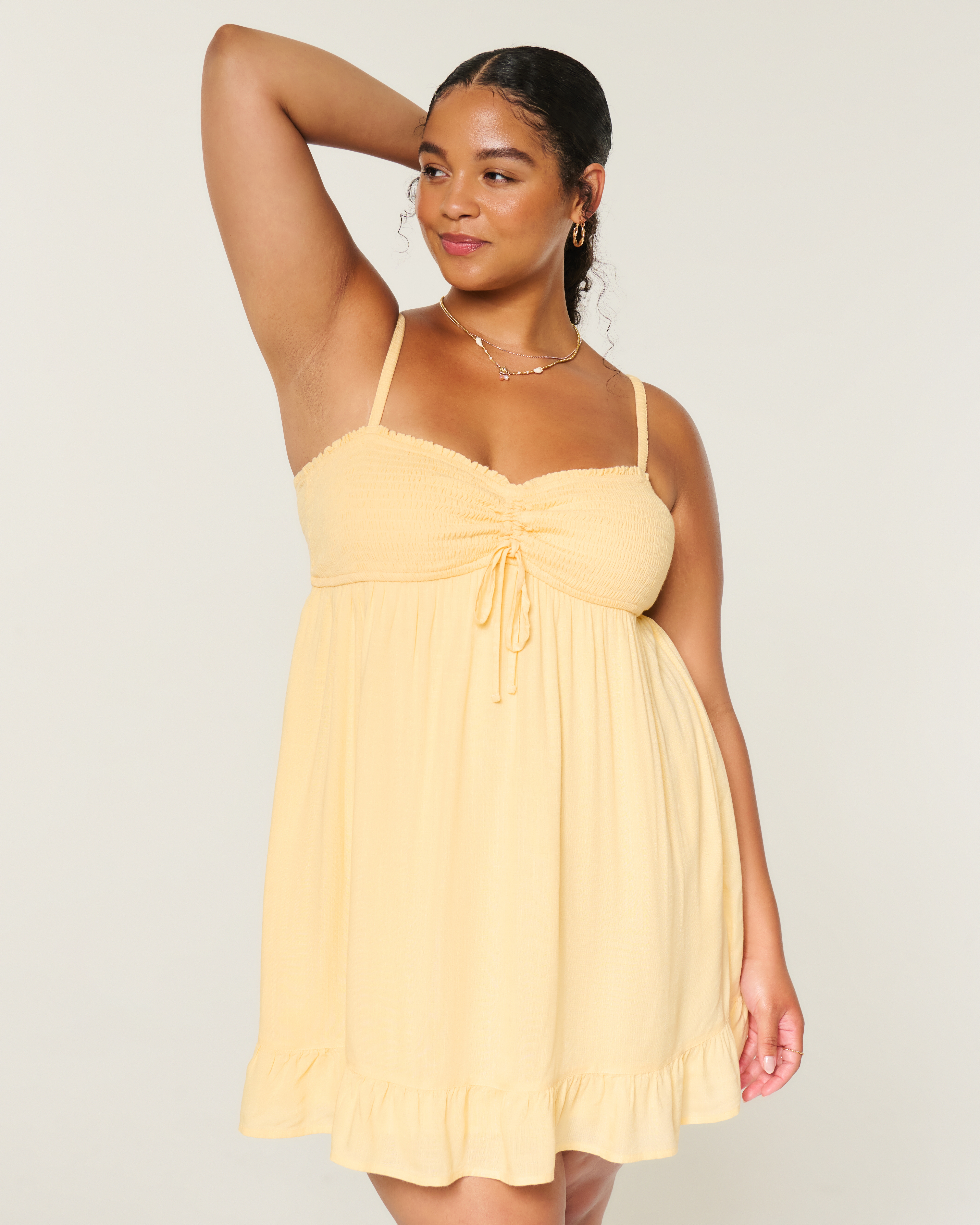 Женские платья Hollister Smocked Bodice Mini Dress — фото 2