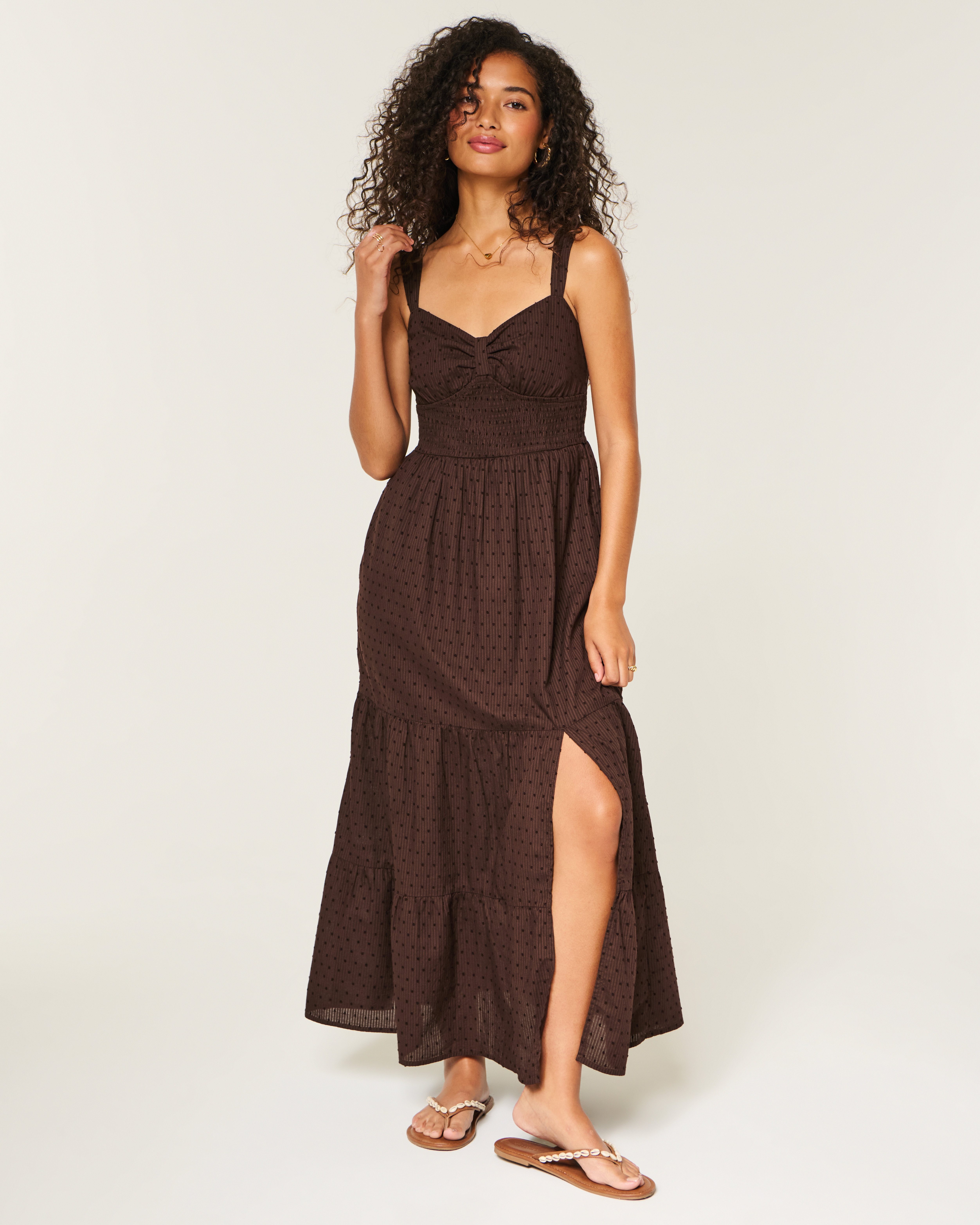 Женские платья Hollister Cinch Front Smocked Waist Maxi Dress — фото 2