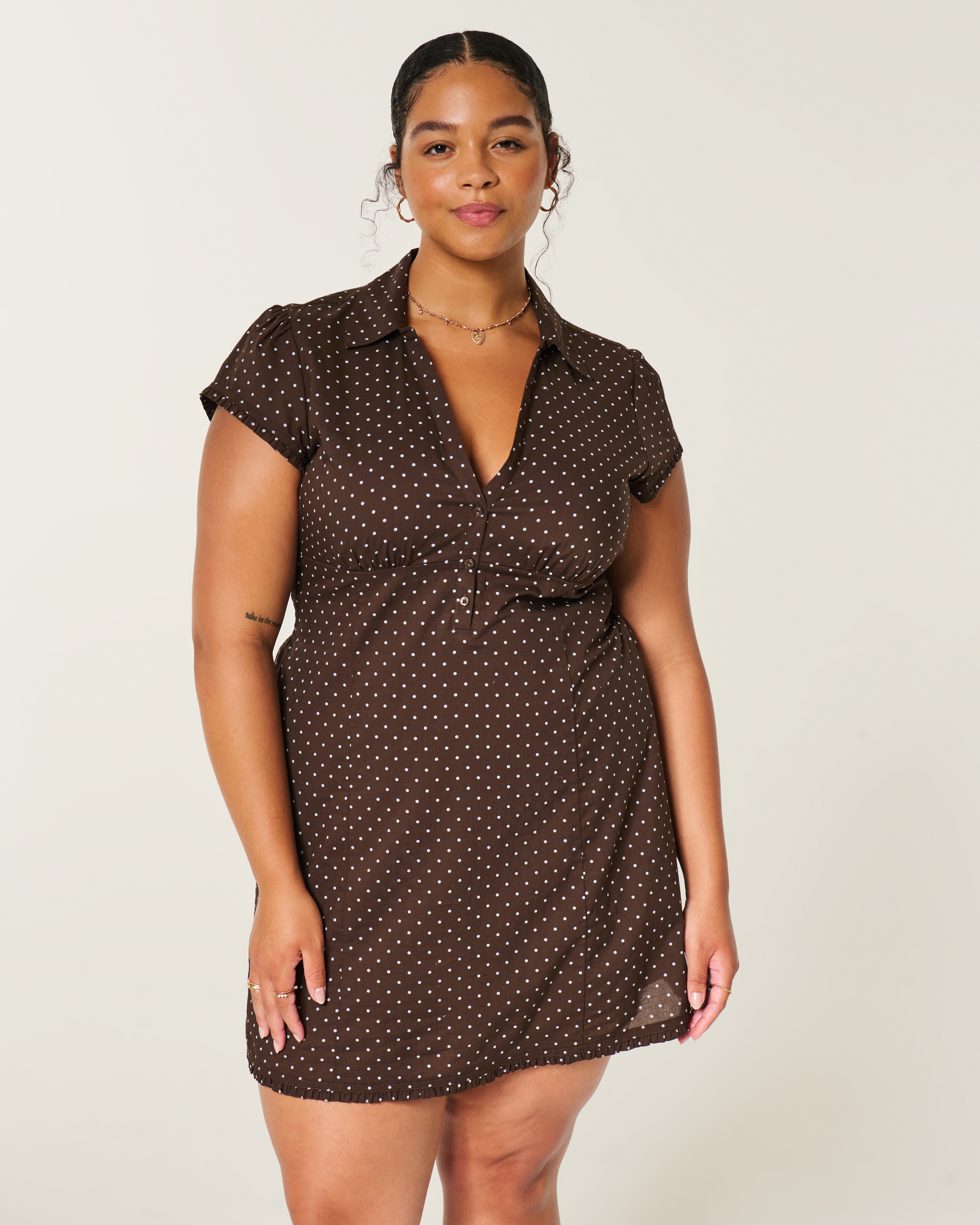 Женские платья Hollister Short-Sleeve Collared Shirt Dress — фото 2