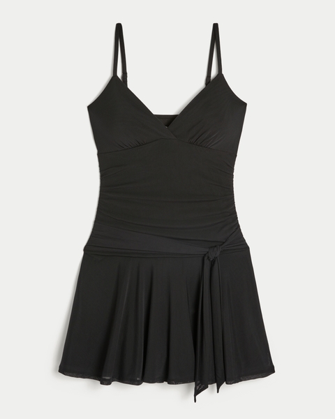 Женские платья Hollister Ruched Mesh Tie Waist Dress