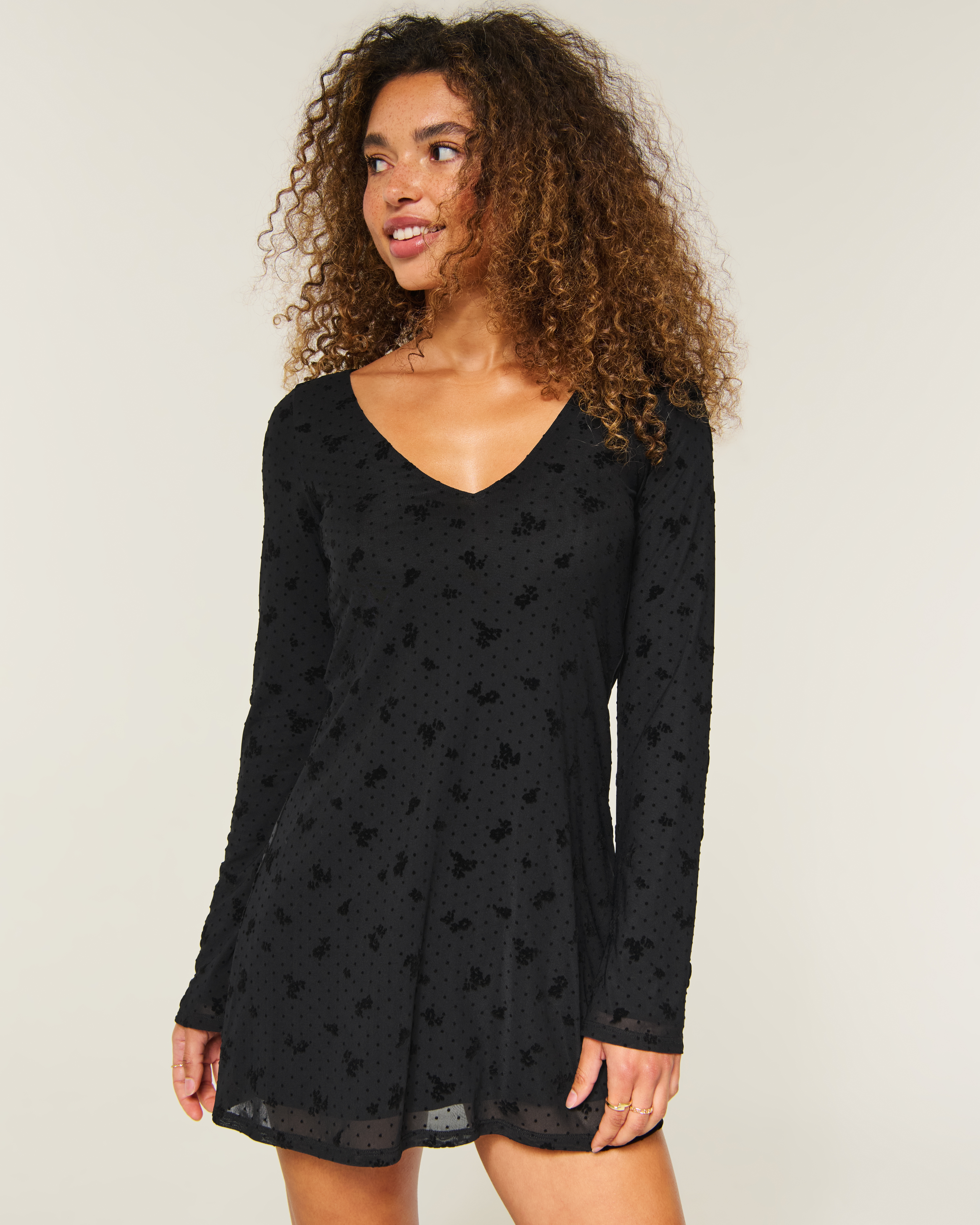 Женские платья Hollister Long-Sleeve Mesh Mini Dress — фото 2