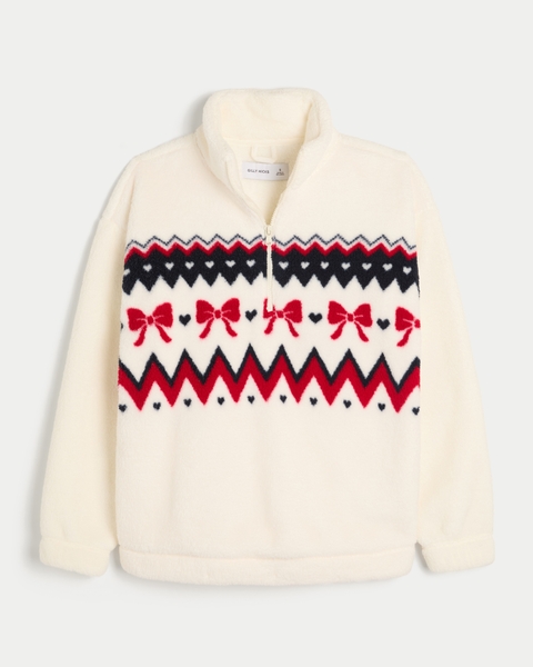 Женские худи Hollister Gilly Hicks Sherpa Quarter-Zip Sweatshirt