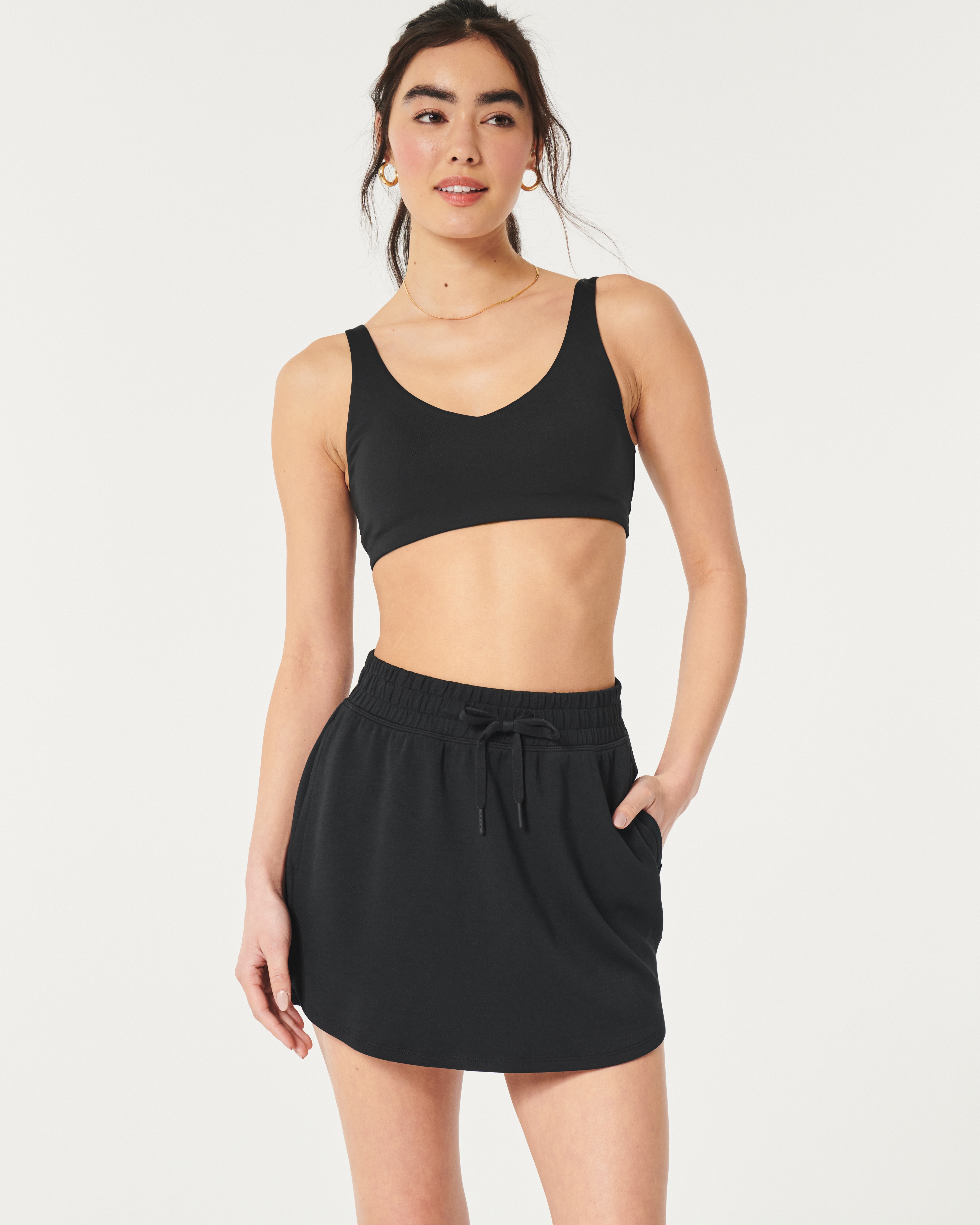 Женская юбка Hollister Gilly Hicks Active Cooldown, цвет: Чёрный — фото 2