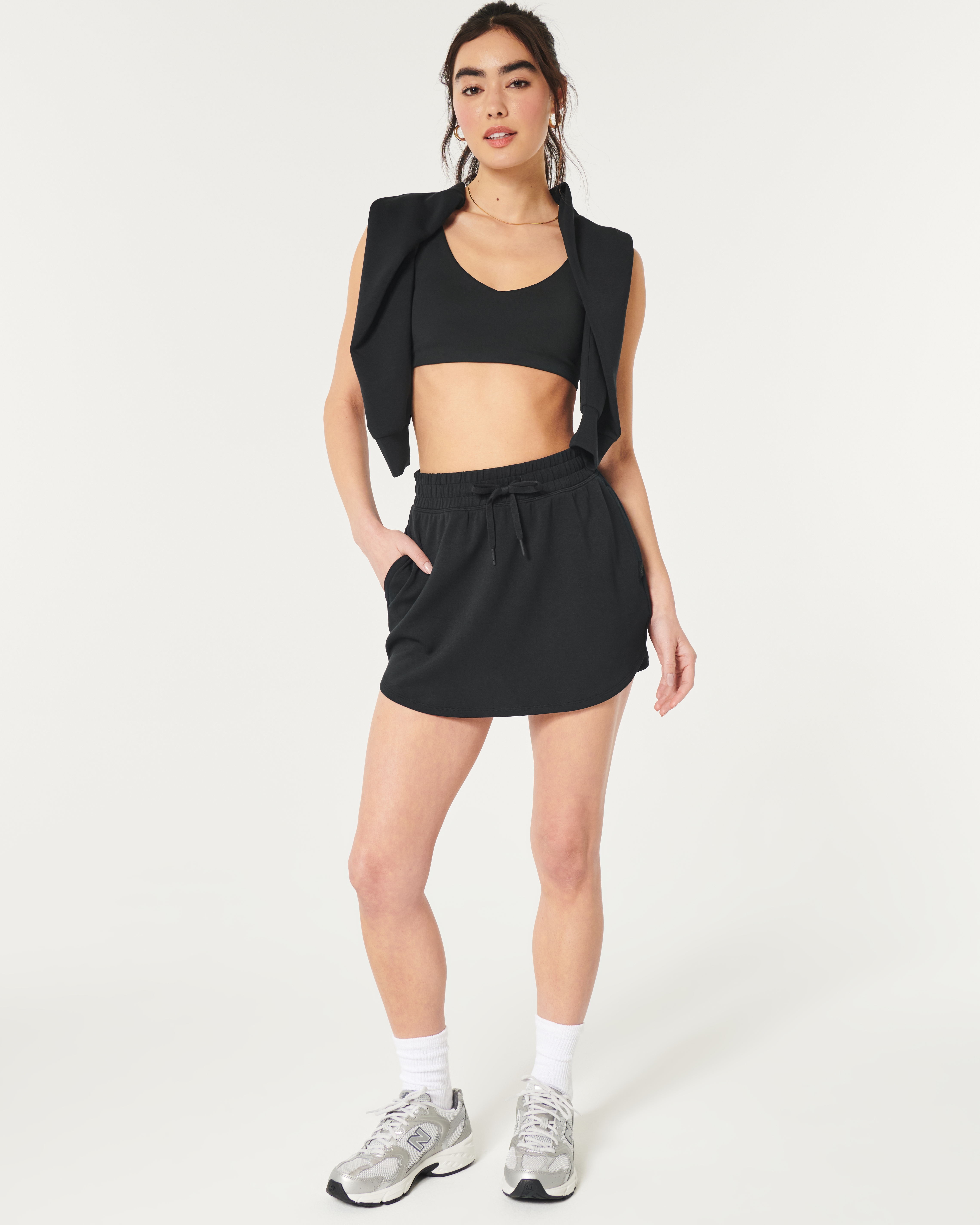 Женская юбка Hollister Gilly Hicks Active Cooldown, цвет: Чёрный — фото 3
