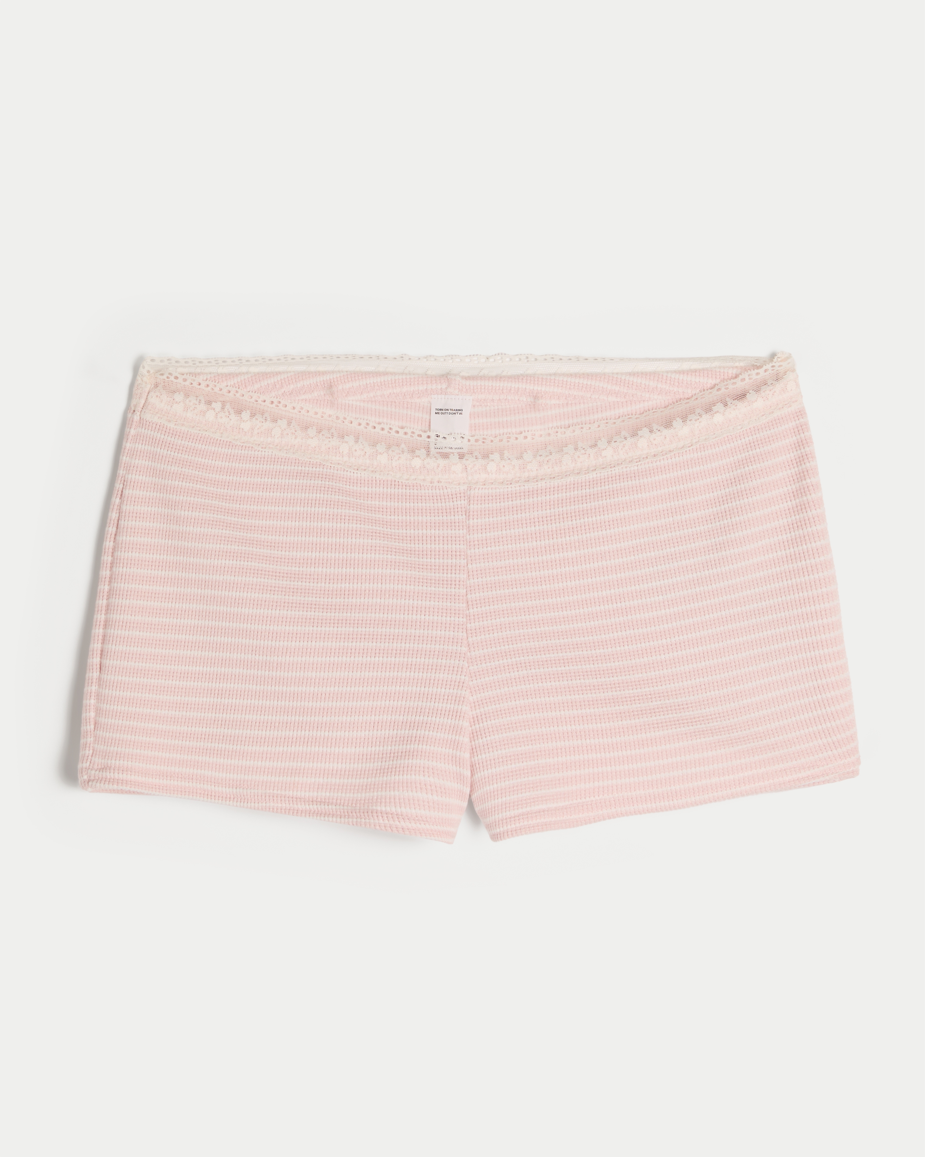 Женские шорты Hollister Gilly Hicks Waffle Lace Shortie, цвет: Сиреневый полосатый — фото 1