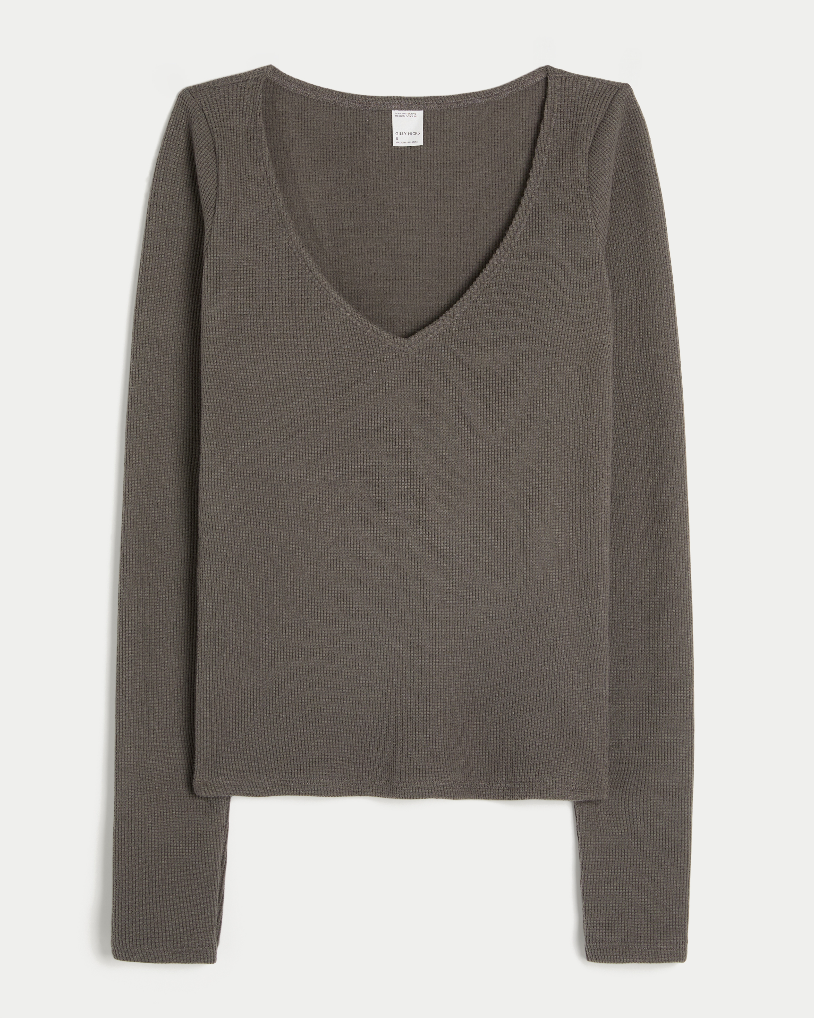 Женские топы Hollister Gilly Hicks Always Cozy Waffle V-Neck Long-Sleeve Top