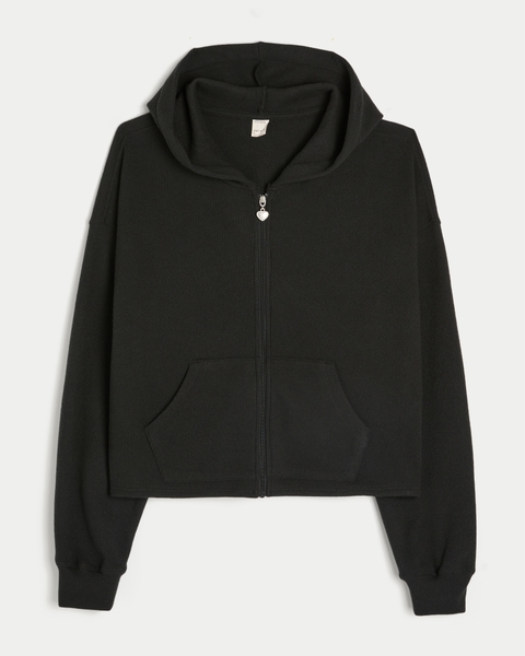 Женские худи Hollister Relaxed Waffle Zip-Up