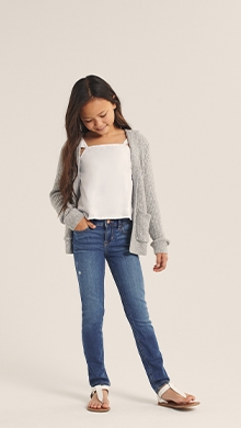 knee cut jeans for girls